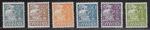 Denmark Scott #'s 233 - 238 MH Short set