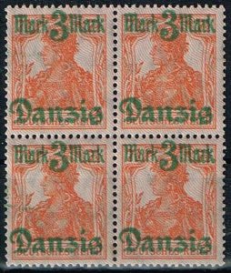 Danzig,Sc.#28b MNH in block of 4, Germania ovpr. , cv. €48