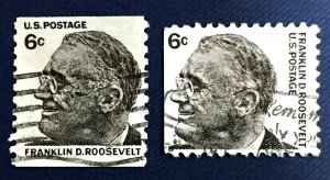 USA 1967 Prominent American Franklin Roosevelt Coil Var 6c Used SC#1298 & 1305