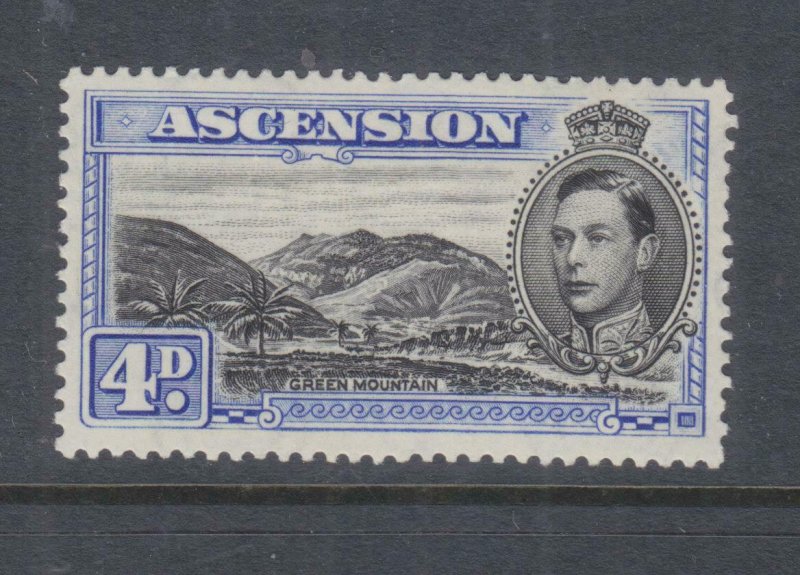 ASCENSION, 1940 KGVI perf. 13 1/2, 4d. Ultramarine, lhm.