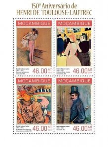 2014 MOZAMBIQUE  MNH. HENRI DE TOULOUSE - LAUTREC  |  Michel Code: 7110-7113