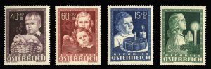 Austria #B260-263 Cat$64, 1949 Child Welfare, set of four, hinged