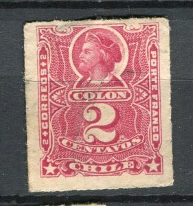 CHILE; 1877-78 classic Columbus rouletted issue used shade of 2c. value