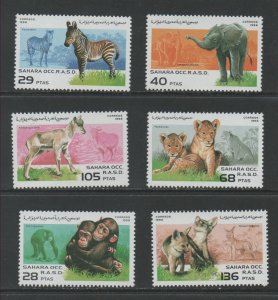 Thematic Stamps Animals - SAHARA 1996 WILD ANIMALS 6v mint