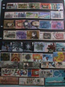 GREAT BRITAIN STAMP: 85 DIFFERENT OLDER LARGE STAMPS IN 2 PAGES-CAT.VALUE $30+++