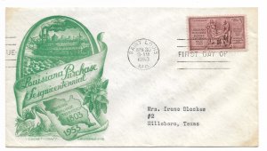 US 1020 (Me-5) 3c Louisiana Purchase FDC Cachet Craft Staehle Cachet ECV $20.00