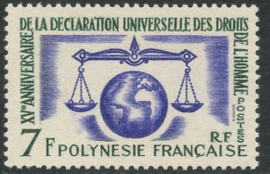 FRENCH POLYNESIA Sc#206 1963 Human Rights Complete OG Mint NH