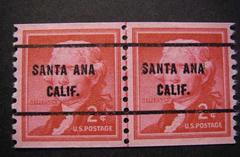 Precancel - Scott 1055 - Line Pair - CA - SANTA ANA