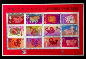 NICARAGUA Sc 2191 NH MINISHEET OF 1996 - CHINESE LUNAR CALENDAR - (CT5)