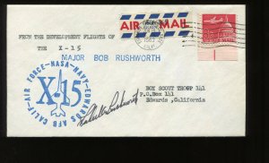 X-15 PILOT MAJOR ROBERT 'BOB' RUSHWORTH SIGNED JUN 18 1963 COVER (HR474)