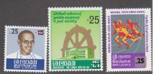 Sri Lanka # 541-543, Surcharges, Mint NH, 1/2 Cat.