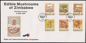 ZIMBABWE 1992 Edible Mushrooms  commem FDC.................................B3504