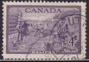 Canada 283 USED 1949 Halifax Bicentennial 4¢