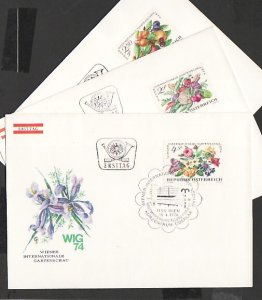 Austria, Scott cat. 982-984. Int`l Garden Show. 3 First day covers.