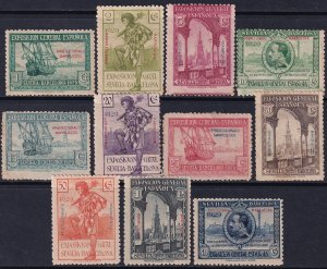 Spanish Morocco 1929 Sc 108-18 partial set MH*/MNG(*)