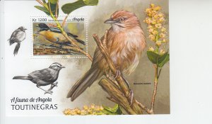 2019 Angola Warblers Birds SS (Scott NA) MNH