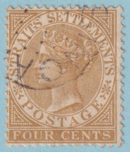 STRAITS SETTLEMENTS 44  USED - INVERTED WATERMARK - VERY FINE! - SXL