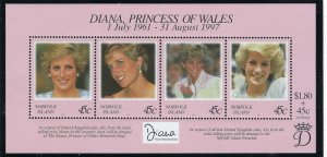 Norfolk Is 645 MNH 1998 Princess Diana (ak3487)