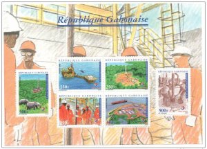 Gabon 2008 Mi. Bl. 130 block Petroleum Exploration TOTAL ELEPHANT RARE MNH**