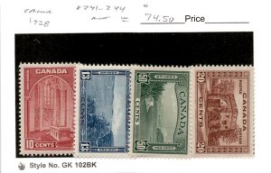 Canada, Postage Stamp, #241-244 Mint LH, 1938 Parliament Ottawa (AI)