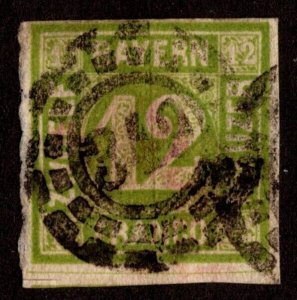 KAPPYSSTAMPS WORLDWIDE GERMANY BAYERN SCOTT 13 USED CV $70 F403