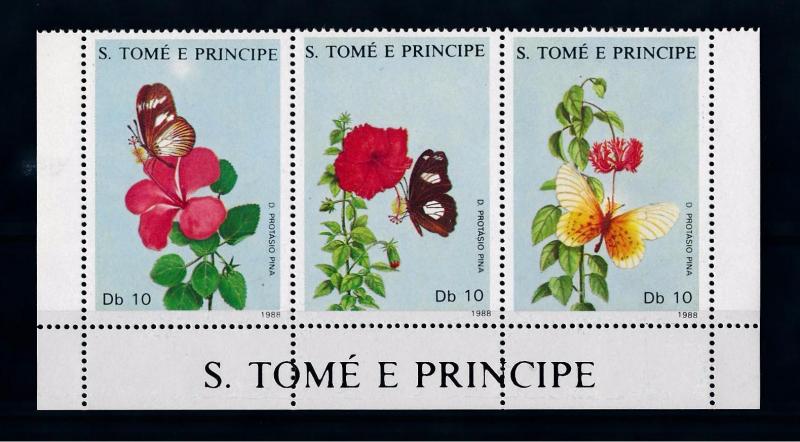 [70401] Sao Tome & Principe 1988 Flora Flowers Butterflies  MNH