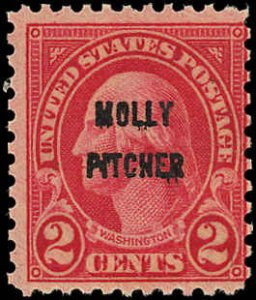 US Scott 646 F/MNH - 1928 2¢ Molly Pitcher - Sound-NO FAULTS