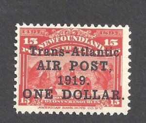 Canada NEWFOUNDLAND # C2 MINT NH $1 ALCOCK & BROWN OVERPRINT BS27315A