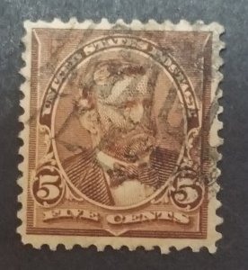 US Scott 255 5c Grant Used Stamp T4446