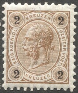 AUSTRIA 1890 2kr lt brown, Sc 52, MLH, perf 10, F-VF