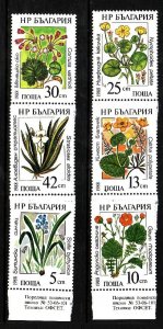 Bulgaria-Sc#3300-5-unused NH set-Flowers-1988-