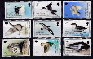 South Georgia 1987 QEII BIRDS Complete (15) in XF/NH(**) Condition  King Penguin