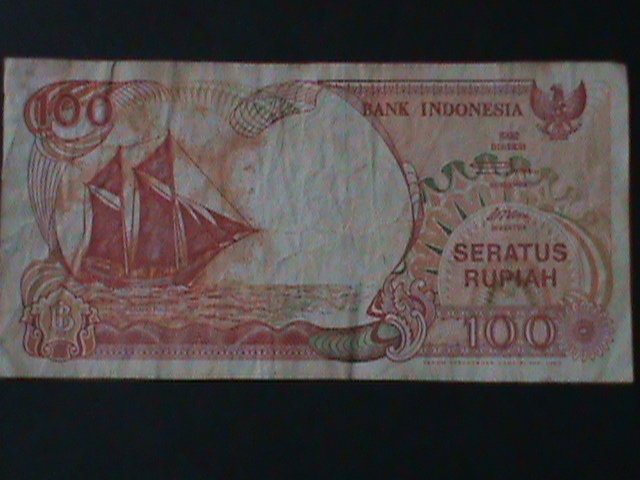 ​INDONESIA-1992-BANK INDONESIA-$100 RUPIAH- CIRCULATED-VF-32YEARS OLD