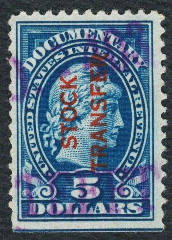 #RD16 $5 Stock Transfer, Used [2] **ANY 4=FREE SHIPPING**