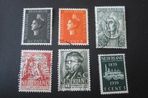 Netherlands 1928 Sc 209-10,212,214,B115-6 FU