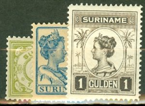 FF: Surinam 74//108, 105a, 106a most mint; no 97; 107, 108 used CV $147.50