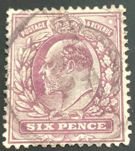 Great Britain #135 6p pale dull violet Edward VII 1902