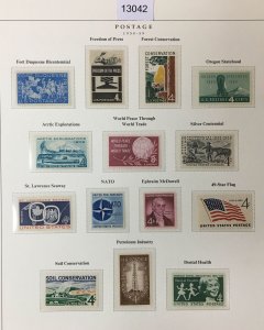 MOMEN: US STAMPS  1958-1959 MINT OG NH COLLECTION LOT #13042