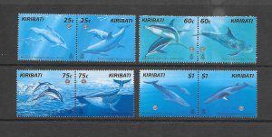 WHALES - KIRIBATI #721-8  WHALES & DOLPHINS  MNH