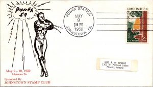 US SPECIAL EVENT CACHETED COVER POWEX '59 EXHIBITION AT JOHNSTOWN P.A. 1959