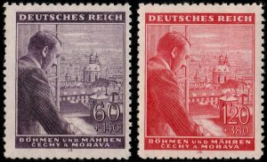 ✔️  GERMANY BOHEMIA MORAVIA 1943 WWII NAZI HITLER SC. B18/B19 ** MNH OG [GBM126]