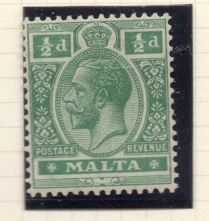 Malta 1921-22 Early Issue Fine Mint Hinged 1/2d. 321521