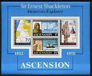 ASCENSION IS. - 1972 - Shackleton, 50th Death Anniv - Perf Min Sheet - MNH