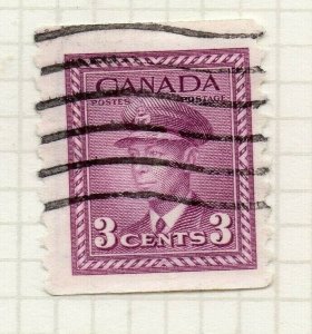 Canada 1942-48 Coil Stamp Imperf x Perf 9.5 GVI Issue Fine Used 3c. NW-108115