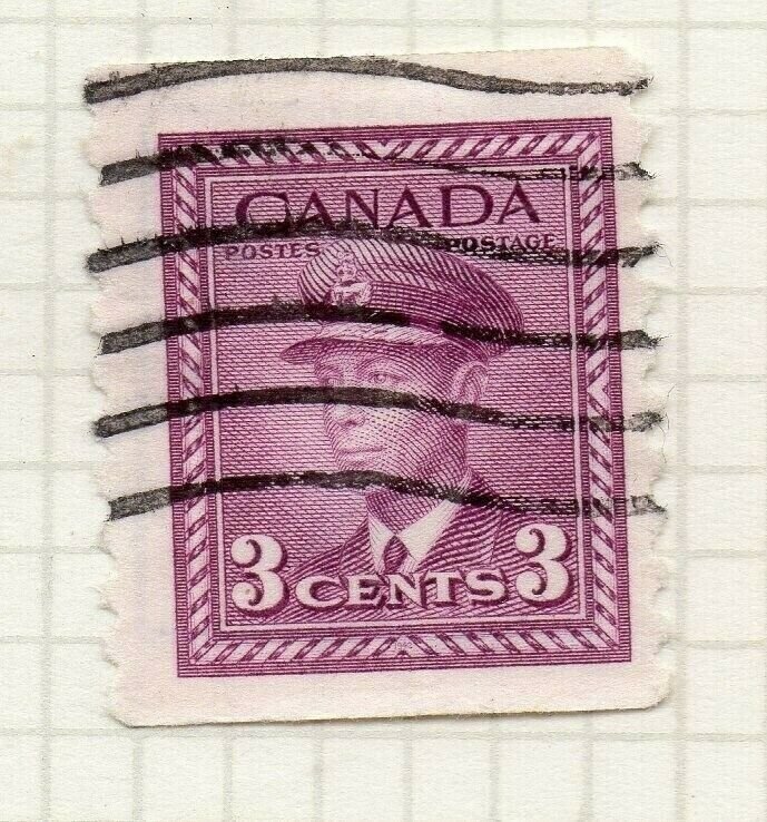 Canada 1942-48 Coil Stamp Imperf x Perf 9.5 GVI Issue Fine Used 3c. NW-108115