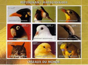 Malagasy 1999 BIRDS of the World Sheet Perforated Mint (NH)