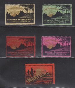 Collection of German Advertising Stamps for Martagon Bronze Color Factory, Fürth