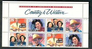 2771 Country Music MNH Top plate block of 8