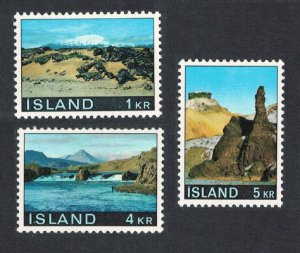 Iceland Landscapes 2nd series 3v 1970 MNH SG#465-467