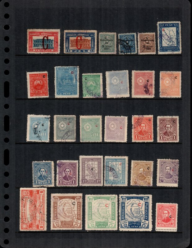 Paraguay  29 diff Used and mint  hinged